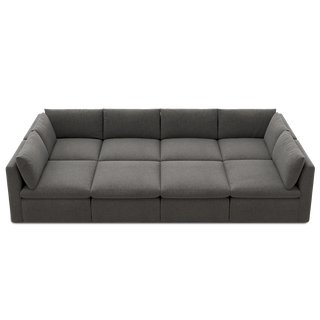 Macy Pit-Sectional Sofa with Storage, Stone Gray