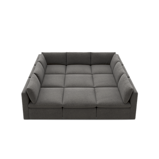 Macy Pit-Sectional Sofa with Storage, Stone Gray