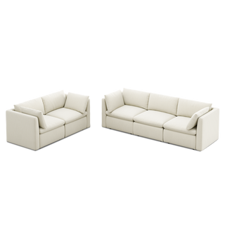 Macy 5 Seats Modular Sectional Sofa with Fully Removable Covers, Large Storage Oversized Modern Cloud Couch (Oat)