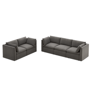 Macy 5 Seats Modular Sectional Sofa with Fully Removable Covers, Large Storage Oversized Modern Cloud Couch (Stone Gray)