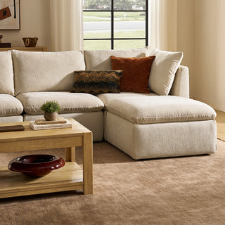 Macy 6 Seats Modular Sectional Sofa with Fully Removable Covers, Large Storage (Alpine Beige Chenille)