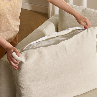 Macy 5 Seats Modular Sectional Sofa with Fully Removable Covers, Large Storage (Alpine Beige Chenille)