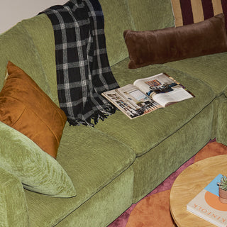 Macy 6 Seats Modular Sectional Sofa with Fully Removable Covers, Large Storage (Moss Green Chenille)