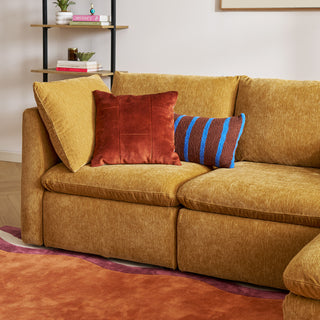 Macy 6 Seats Modular Sectional Sofa with Fully Removable Covers, Large Storage (Ochre Yellow Chenille)