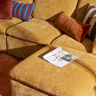 Macy 6 Seats Modular Sectional Sofa with Fully Removable Covers, Large Storage (Ochre Yellow Chenille)