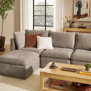 Macy Armchair with Fully Removable Covers, Large Storage (Taupe Chenille)