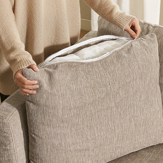 Macy 4 Seats Modular Sectional Sofa with Fully Removable Covers, Large Storage (Taupe Chenille)