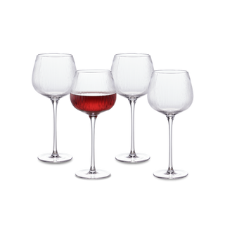 Mellow Fluted Wine Glass Set of 4, Clear