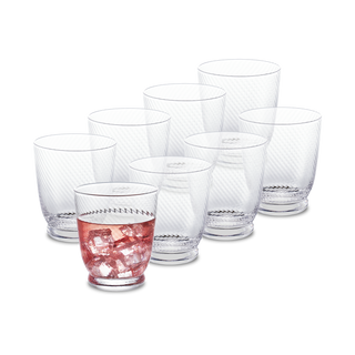 Mellow Fluted Drinking Glass Set of 8, Clear