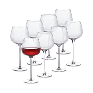 Mellow Fluted Wine Glass Set of 8, Clear