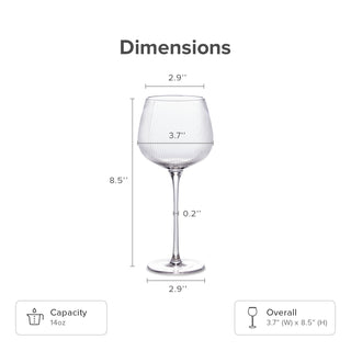 Mellow Fluted Wine Glass Set of 8, Clear