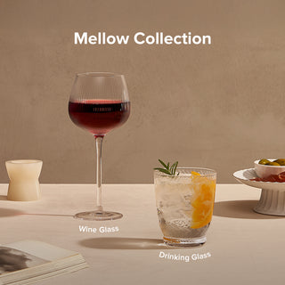 Mellow Fluted Wine Glass Set of 8, Clear