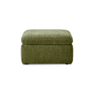 Macy Ottoman with Storage, Moss Green Chenille