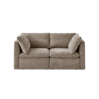 Macy Loveseat with Storage, Taupe Chenille