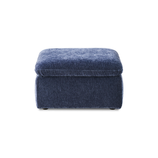 Macy Ottoman with Storage, Navy Blue Chenille