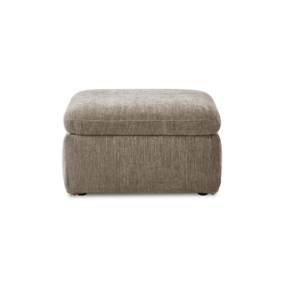 Macy Ottoman with Storage, Taupe Chenille