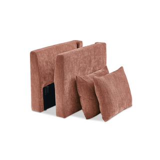 Macy Armrest Set, Rusty Peach Red Chenille