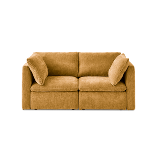Macy Loveseat with Storage, Ochre Yellow Chenille