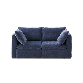 Macy Loveseat with Storage, Navy Blue Chenille