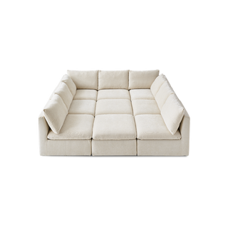 Macy Pit-sectional Sofa, Alpine Beige Chenille