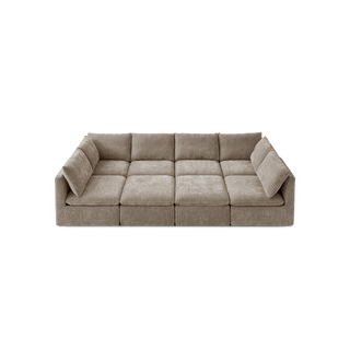 Macy Pit-sectional Sofa, Taupe Chenille