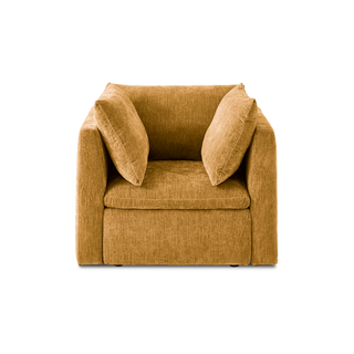 Macy Armchair with Storage, Ochre Yellow Chenille