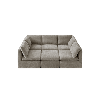 Macy Pit-sectional Sofa, Keystone Gray Chenille
