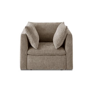 Macy Armchair with Storage, Taupe Chenille