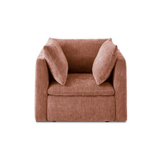Macy Armchair with Storage, Rusty Peach Red Chenille