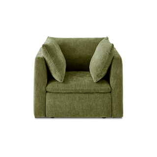 Macy Armchair with Storage, Moss Green Chenille