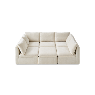 Macy Pit-sectional Sofa, Alpine Beige Chenille