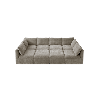Macy Pit-sectional Sofa, Keystone Gray Chenille