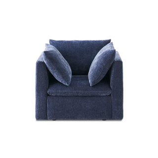 Macy Armchair with Storage, Navy Blue Chenille