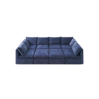 Macy Pit-sectional Sofa, Navy Blue Chenille