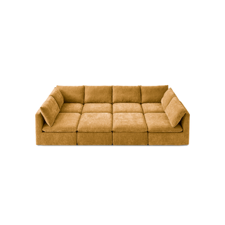 Macy Pit-sectional Sofa, Ochre Yellow Chenille