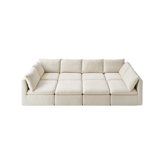 Macy Pit-sectional Sofa, Alpine Beige Chenille