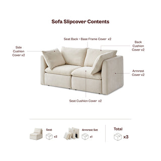 Macy Washable Slipcover Only (Loveseat), Keystone Gray Chenille