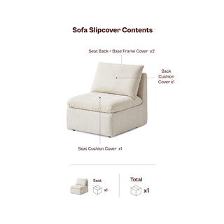 Macy Washable Slipcover Only (Armless), Keystone Gray Chenille