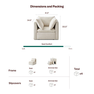 Macy Armchair with Storage, Keystone Gray Chenille