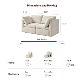 Macy Loveseat with Storage, Rusty Peach Red Chenille