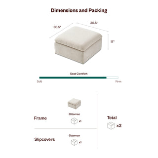 Macy Ottoman with Storage, Rusty Peach Red Chenille