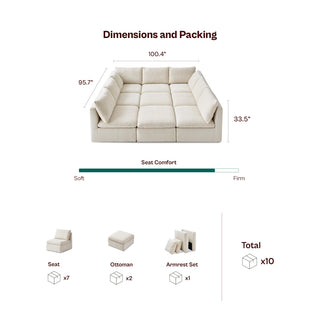 Macy Pit-Sectional Sofa with Fully Removable Covers, Large Storage (Moss Green Chenille)
