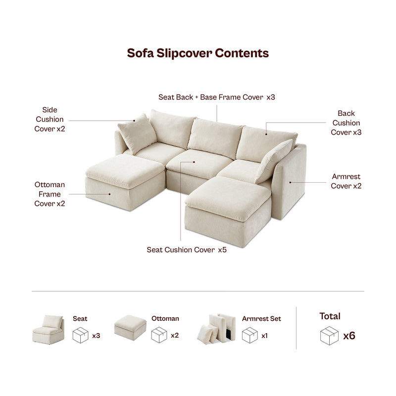 Macy Slipcover Only - 5-Seat U-Shaped Sofa