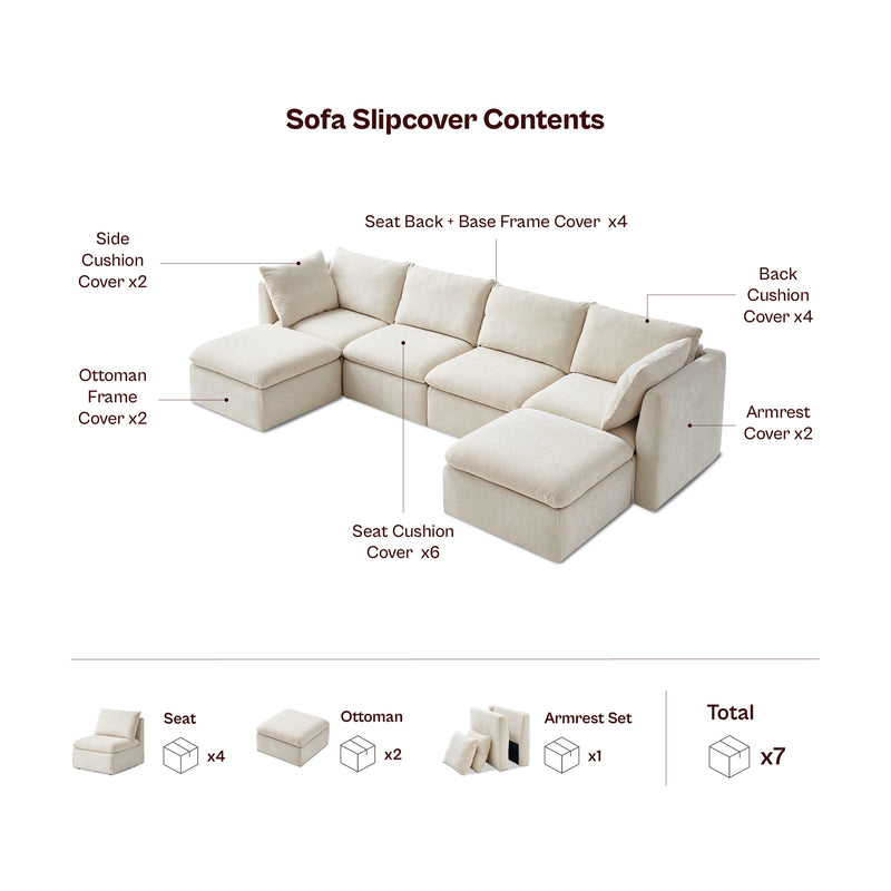 Macy Slipcover Only - 6-Seat U-Shaped Sofa