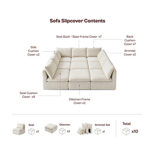 Macy Washable Slipcover Only (Pit-sectional), Taupe Chenille