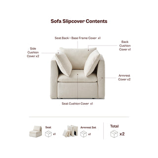 Macy Washable Slipcover Only (Armchair), Keystone Gray Chenille