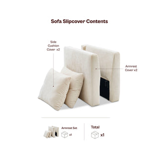 Macy Washable Slipcover Only (Armrest Set), Keystone Gray Chenille