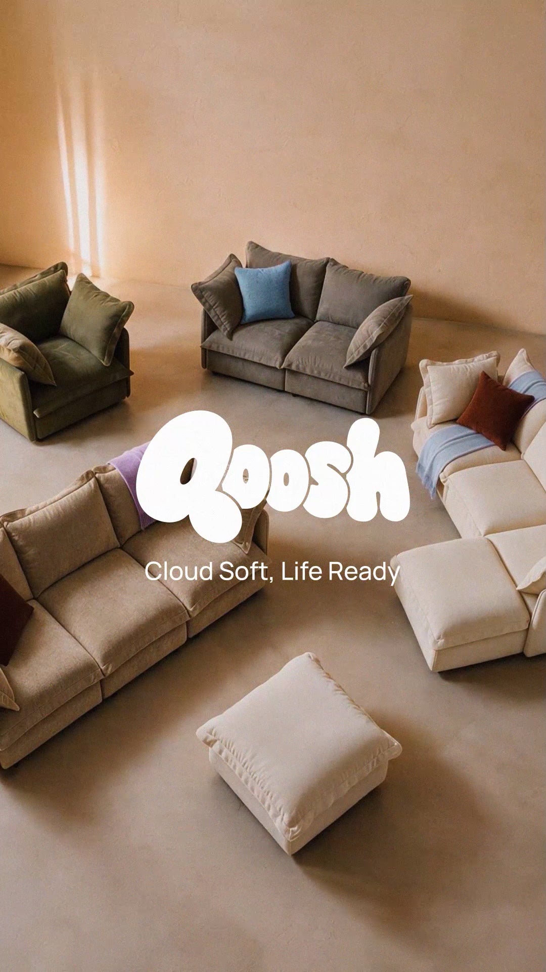 Qoosh Cloud Armless Chair with Storage – Washable Modular Sofa