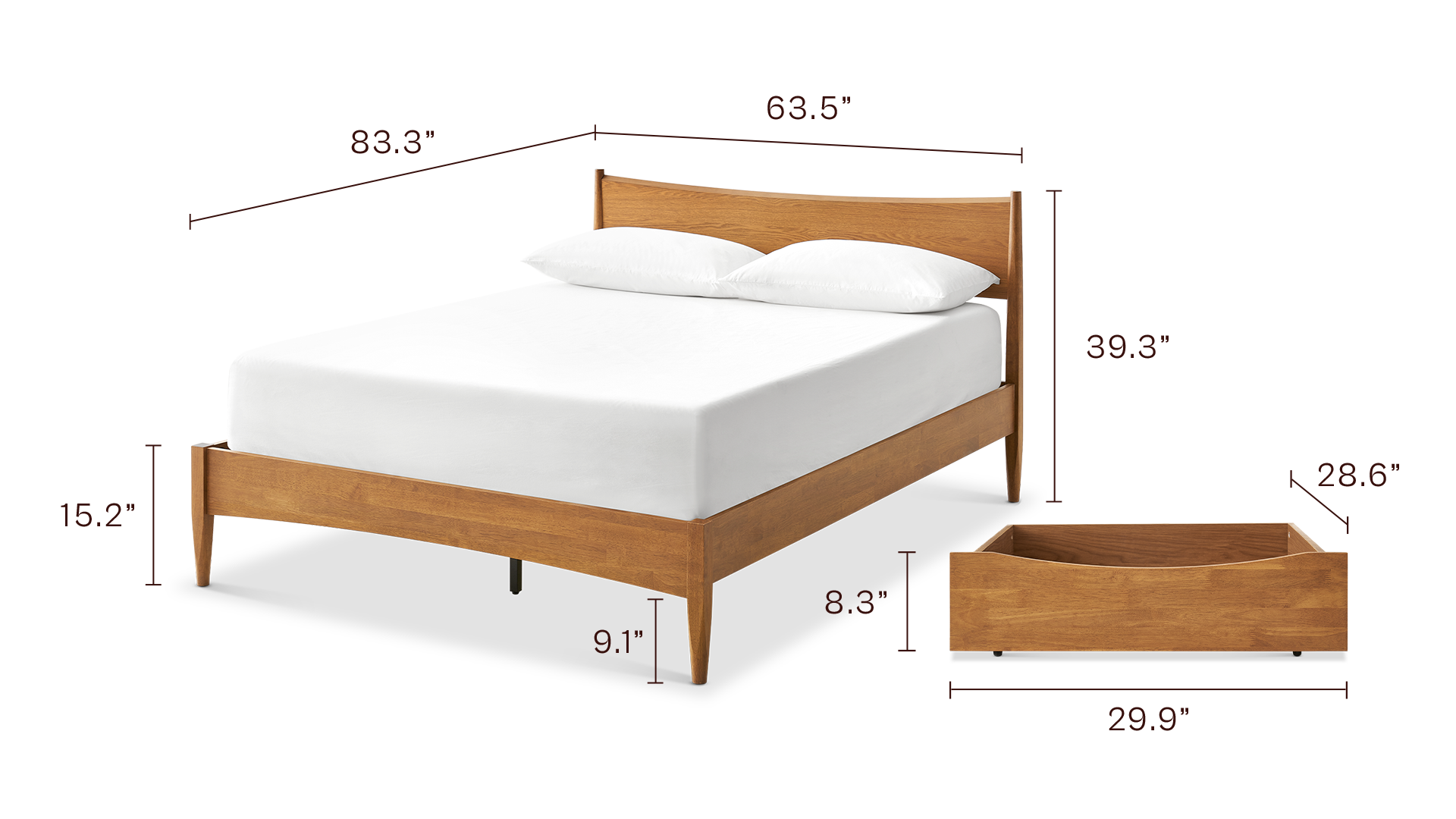 Retrovie Queen Bed & Drawer