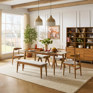 Retrovie Mid-Century Modern 63"-79" Extendable Dining Table